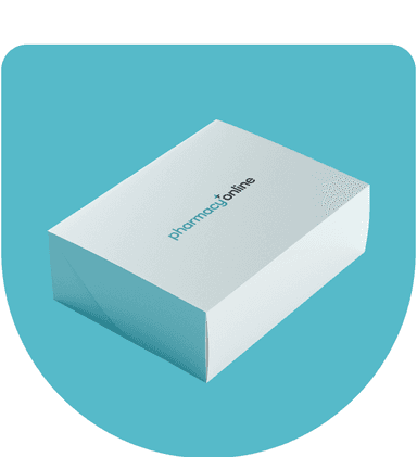 Illustration of a delivery package with Wegovy pens