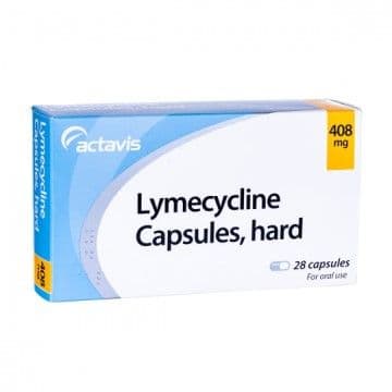 Lymecycline capsule packaging on a white background