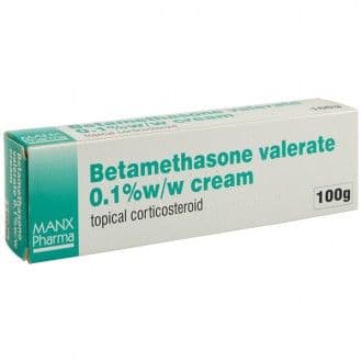 Betamethasone Valerate Cream in original packaging on a white background